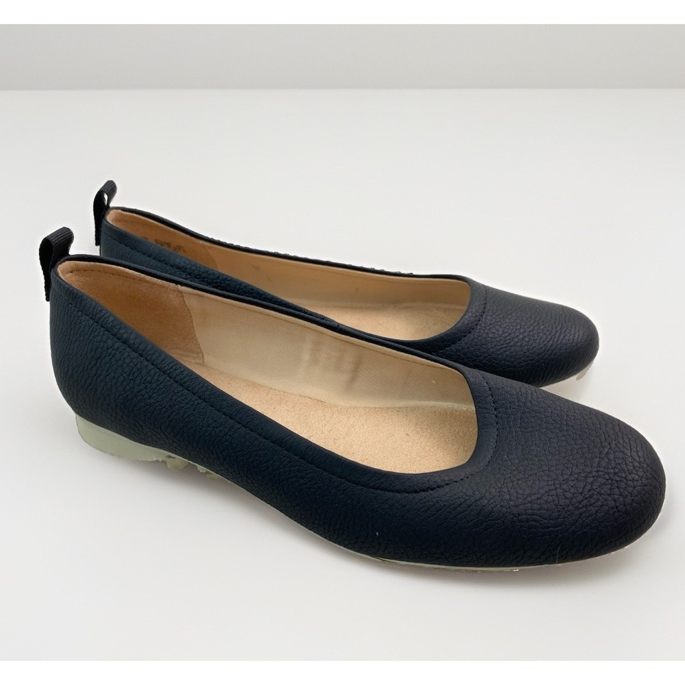 Dr. Scholl's Timeless Women's 8M Black Pebbled Faux Leather Comfort Flats